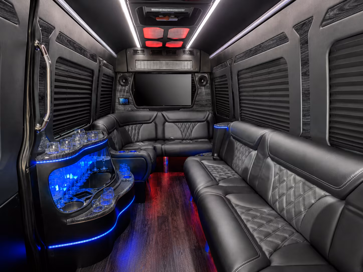 north charleston 40 passenger party bus inside